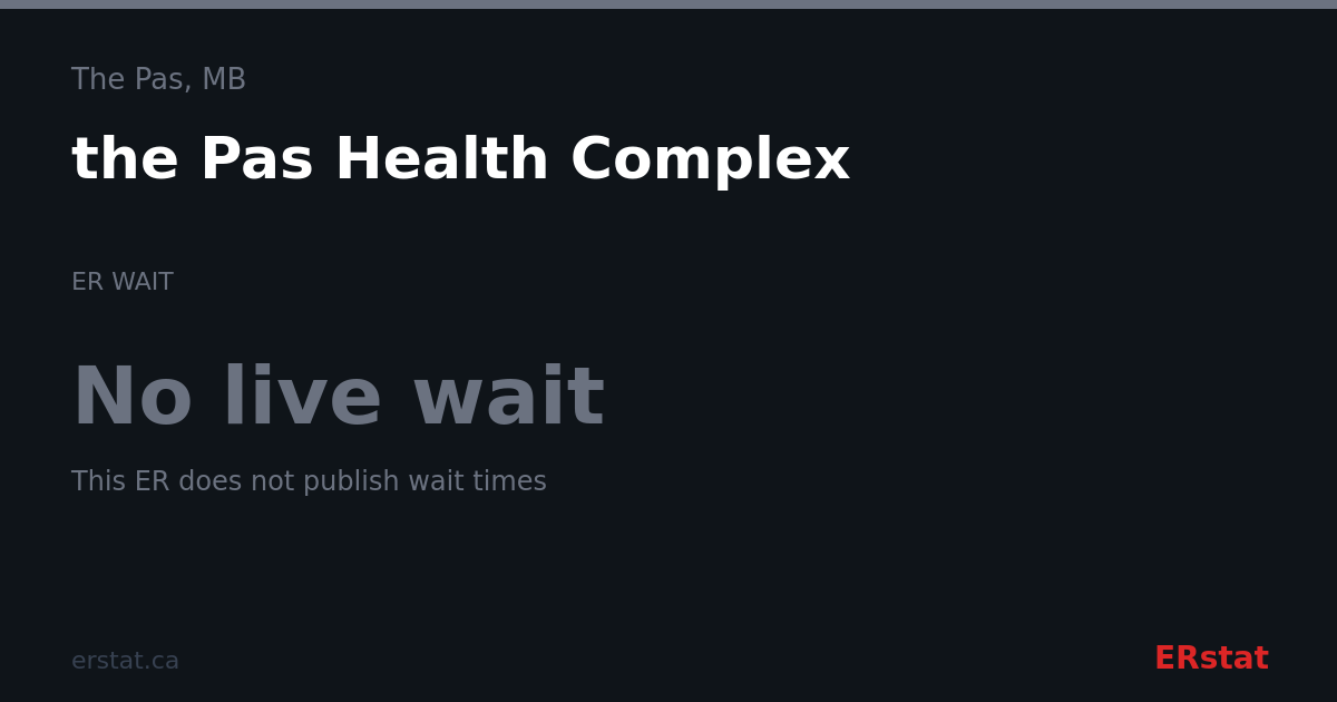 the Pas Health Complex ER Wait Time | The Pas, MB